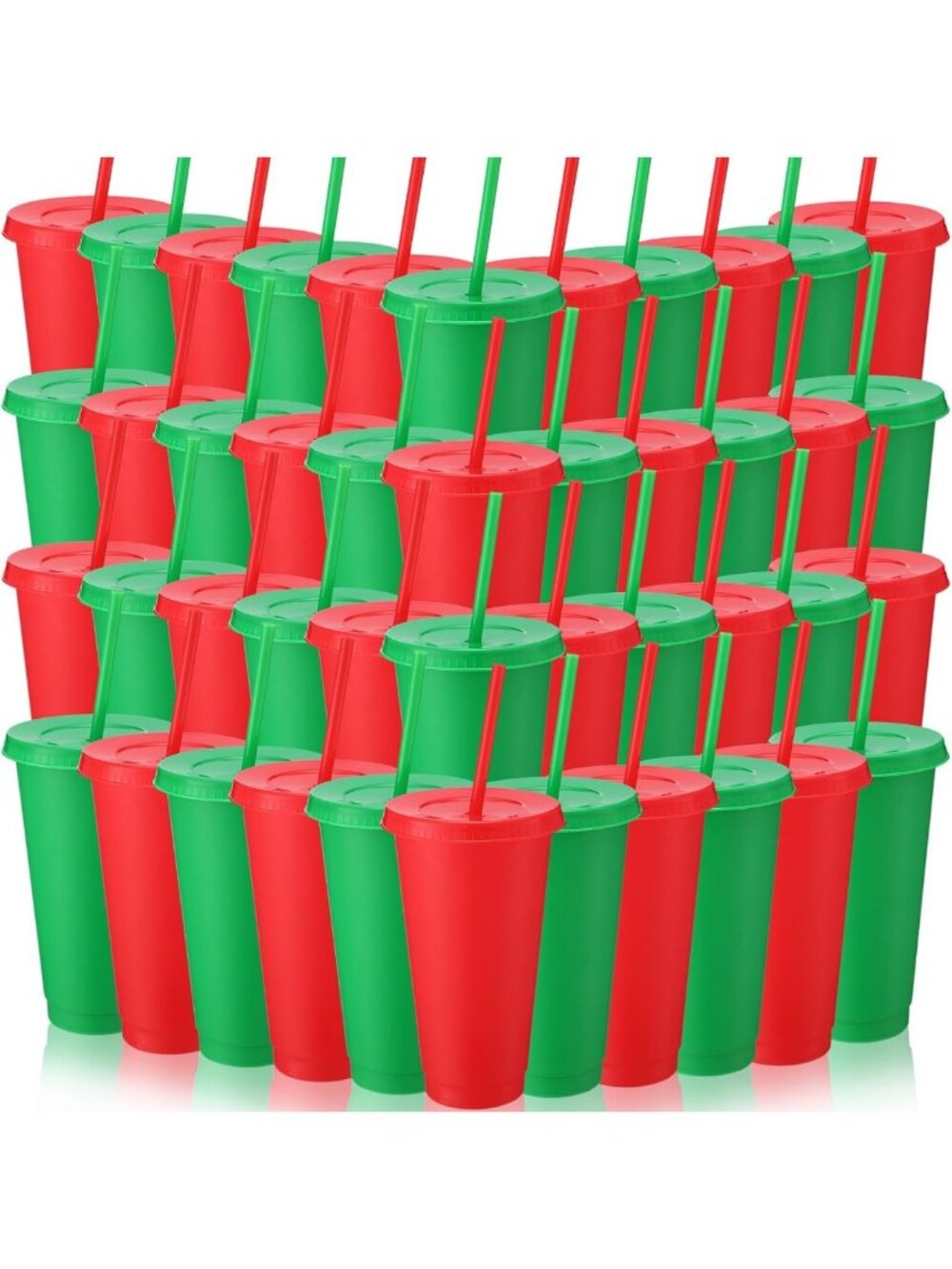 60 Pack Colorful Plastic Cups with Lids & Straws - Perfect for Parties & Events